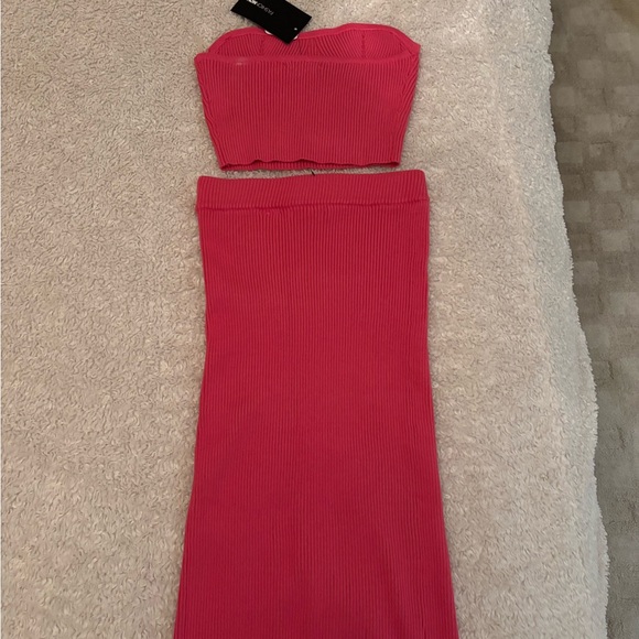 Fashion Nova Pink Ribbed Knit Set - Picture 3 of 4